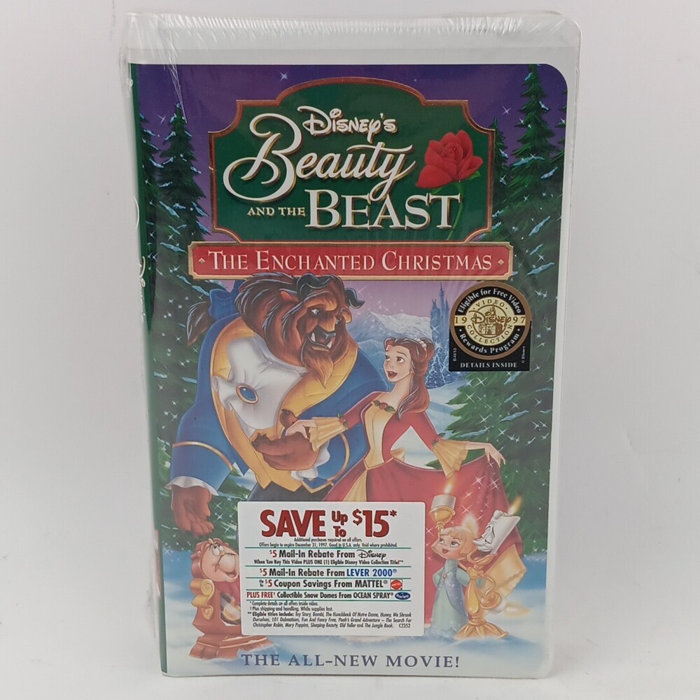 Disney's Beauty and the Beast Enchanted Christmas VHS Holiday Video Tape SEALED